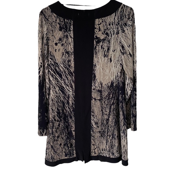 Kenneth Cole Reaction size Small long sleeve tunic keyhole neck top blouse - Picture 4 of 9